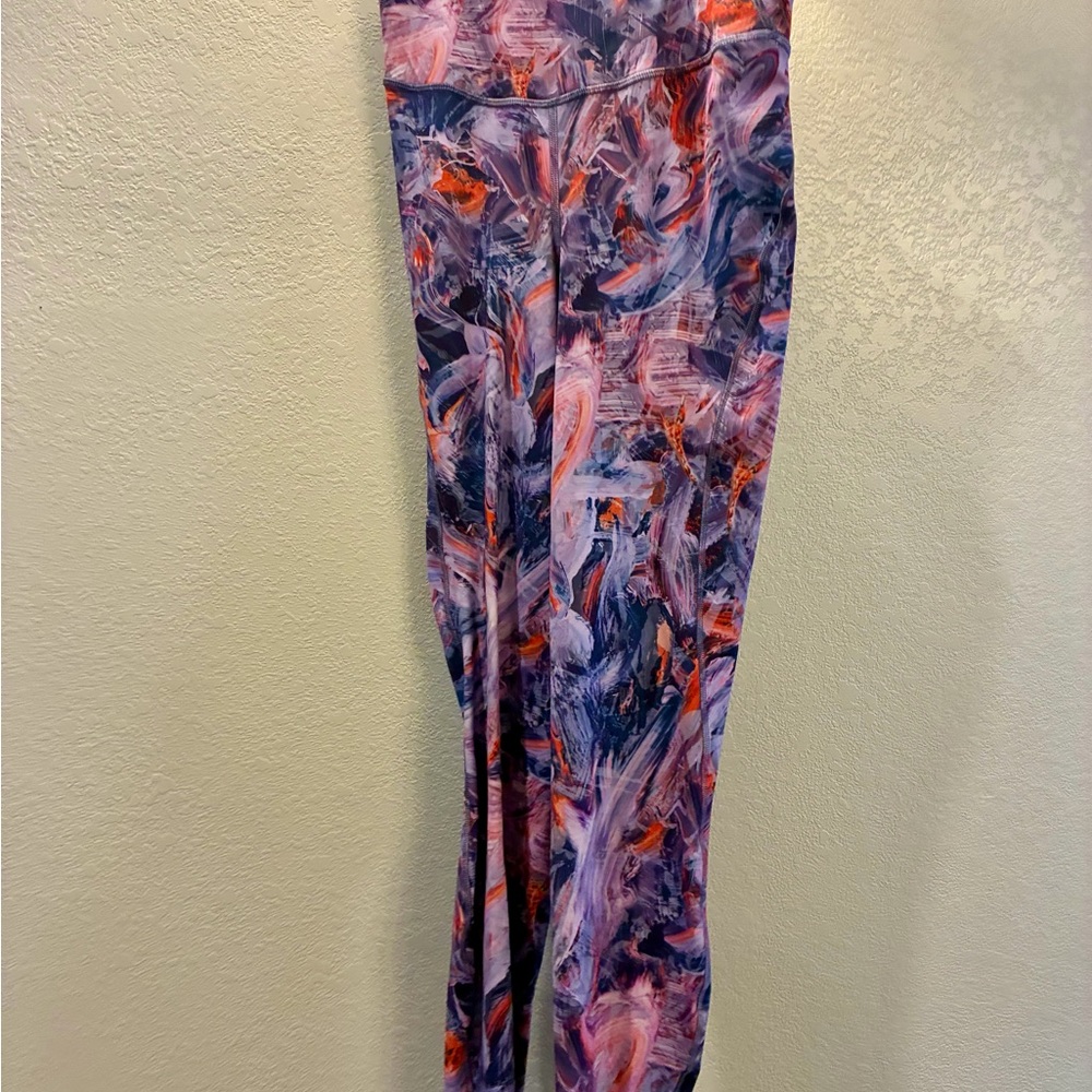 Lululemon Athletica purple pink and orange Multicolor Swirl Leggings.